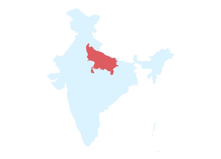 Uttar Pradesh district inset.